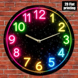 TEMU 1개 네온 LED 패턴 아크릴 벽시계 - 8인치 비등 디지털 디스플레이, 저소음 배터리 구동, 거실 또는 사무실용 모던 홈 데코, 네온 벽시계, 사무실 시계, 현대적인 시계, 저소음 시계, 장식용 시계|벽시계|벽시계