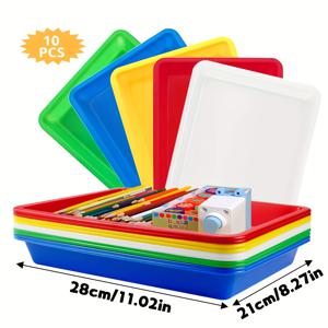 TEMU 10개 컬러풀/12개 화이트/12개 컬러풀 플라스틱 아트 트레이, 다양한 색상, 공예, DIY 프로젝트, 페인팅, 비즈 작업, 정리 용품, 데스크탑 보관용