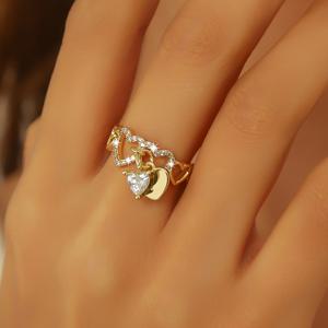 TEMU 1 우아한 조절 가능한 하트 오픈 링 - KC 금도금 장식, 그녀를 위한 발렌타인데이 선물, 여성용 일상 럭셔리 주얼리, 로맨틱 액세서리, 고급 마감, 사랑의 토큰, 고품질 도금, 스타일리시 패션 액세서리