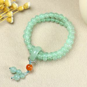 TEMU 불베게메트 오렌지 비즈 & 블루 액센트가 있는 천연석 비즈 팔찌 - 여성용 레트로 스타일 세 줄, 발렌타인데이 선물, 캐주얼 의상용 연중 액세서리