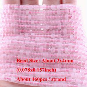 TEMU 2x4mm 핑크 크리스탈과 딸기 크리스탈을 사용한 DIY 팔찌, 목걸이, 귀걸이용 자연석 스페이서 비즈 - 자연스러운 균열과 일부 긁힘은 품질 문제를 포함하지 않습니다.