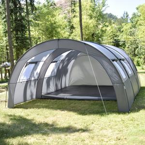 TEMU 1개 초대형 8인 가족 캠핑 텐트 - 두꺼운 방풍 및 자외선 차단 휴대용 텐트, 2개의 방, 1개의 거실 및 1개의 침실, 현대적인 텐트 디자인, 튼튼한 폴 지지대, 야외용 헤비 듀티 가제보, 가제보