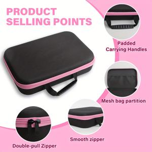 TEMU 새로운 핑크 엣지 직사각형 휴대용 공구 가방, 전기 드릴 및 렌치 보관 파우치에 적합