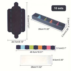 TEMU 10 세트의 마카롱 상자, 보석 포장 상자, 크래프트 종이 서랍 상자, 휴일 선물 상자, 검은색 선물 상자와 투명한 창문이 있는 상자