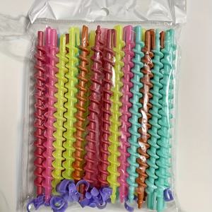 TEMU 52개 혼합 컬러 스파이럴 헤어 컬링 로드 - 생생한 핑크, 노랑, 파랑 & 초록 열에 강한 바렐, 살롱 및 가정용, 일반 머리 여성용 내구성 플라스틱 웨이브 & 컬 스타일링 도구, 매끄러운 마무리, 미용 애호가용 경량 컬링 완드, DIY 헤어스타일링