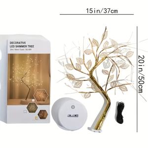 TEMU USB 또는 배터리로 구동되는 골든 리프 트리 램프, 72개의 LED 구리 와이어 스트링 라이트, 터치 스위치 및 듀얼 모드, 집 장식, 크리스마스, 데이, 스타일리시한 방 장식에 적합, 거실용 테이블 램프, LED 라이트가 있는 나무와 작은 나무
