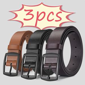 TEMU 3개, 클래식 레트로 스타일, 남성용 핀 버클 벨트, 합금 버클 헤드, 간단하고 고급스러운 디자인, 다양한 바지, 캐주얼 바지 등에 적합, 일상적인 다양성
