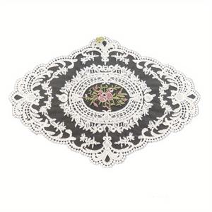 TEMU 1pc 빈티지 프랑스 스타일 우아한 레이스 도일리 - 꽃 디자인으로 수제 자수 테이블 매트, 가정 장식 및 특별한 기회에 완벽한 홈 데코 매트|우아한 레이스 워크|정교한 자수, 레이스 테이블 클로스