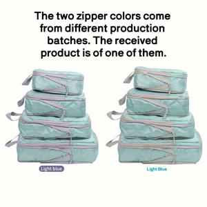 TEMU 4개 압축 패킹 정리 세트 - 가벼운 휴대용 큐브, 여행용품, 공간 절약형 수납 가방, 휴대용 여행 액세서리, 여행 가방 정리함, 튼튼한 지퍼 잠금