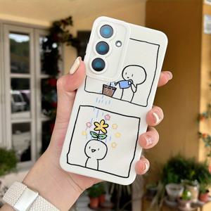TEMU 이보리 화이트 색상의 카툰 캐릭터 디자인을 특징으로 하는 세련되고 혁신적인 소프트 실리콘 폰 케이스, 삼성 갤럭시 S25, S24, S23, S22 플러스, 울트라, FE, S21+, S20, A54 5G, A53, A52, A52S, A15, A14 GN1와 호환 가능; 커플에게 완벽한 선물입니다.|S21케이스