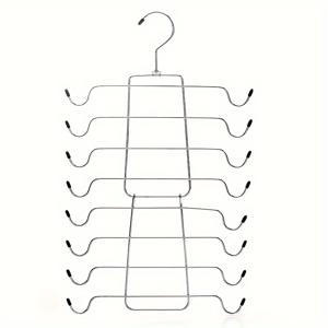 TEMU 8단 스테인리스 스틸 속옷 & 란제리 정리대 - 접이식 공간 절약형 멀티후크 옷장 수납 선반, 브라, 캐미솔, 넥타이, 스카프용 - 내구성 있는 방청 소재의 내부웨어 정리함, 공간절약 디자인