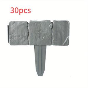 TEMU 30개 플라스틱 정원 경계 울타리 세트 - 돌 모양의 꽃밭, 잔디밭 및 파티오 장식을 위한 인터로킹 보더