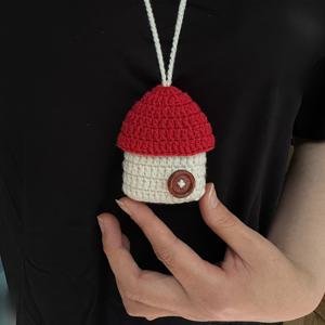 TEMU 1개 소형 하우스 목걸이 헤드폰 가방 다기능 와이어 볼 보관 액세서리 DIY 니팅 수제 공예 남녀용