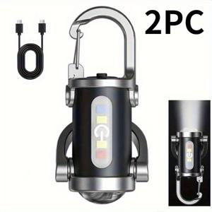 TEMU 키체인 비상등 USB 충전 500루멘 | 미니 레드 & 블루 듀얼 플래시 손전등 야간 러닝 야외 보안 대비 | 휴대용 COB 전술등 3단계 조광 가정용 차량용 고휘도 야간 러닝, 하이킹, 전원 차단에 적합, 하이킹 장비,야외용 손전등,경량 손전등,컴팩트 디자인,핸드헬드 토치,차량 소유자,비상 대비