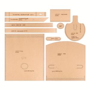 TEMU 여성용 대용량 원통형 어깨 가방 세트, 세련되고 독특한 핸드백 - 크래프트 종이 템플릿으로 제작, DIY 가죽 공예 - 구멍 수선 템플릿 포함 - 특별한 선물 - 완성되지 않은 제품