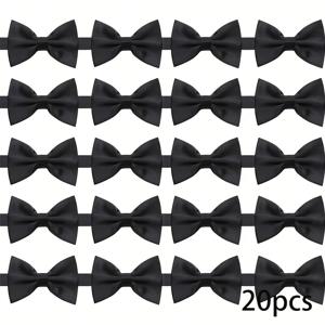 TEMU 10개, 20개 남성용 레드 리본이 달린 검은색 보타이 미리 묶인 조절 가능한 제품, 신랑 친구나 남편을 위한 완벽한 선물, 공식 행사, 결혼식, 파티, 콘서트에 적합