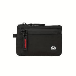 TEMU 남성용 RFID 차단 미니 여행 지갑 - 슬림 비즈니스 디자인, 안전한 지퍼 잠금장치 및 손목 스트랩 포함, ID, 신용카드, 현금을 위한 컴팩트 블랙 정리함, 디자인, 고품질 지퍼