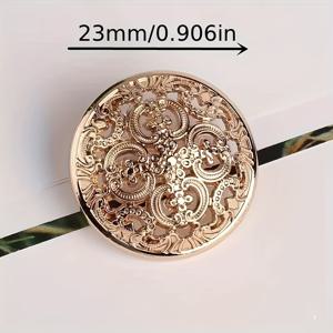 TEMU 빈티지 메탈 단추 10개 - 앤틱 화이트 & 플로럴 엠보싱 재봉 단추, 합금 드레스 단추 (청바지, 재킷, 블라우스, 가방, 모자용) - 재봉틀 및 공예용 호환 (10개)