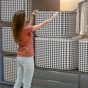 TEMU 4pcs 초대형 180L 보관함 - 두꺼운 천, 더블 지퍼, 손잡이가 있는, 쉽게 운반할 수 있는 - 옷, 이불 및 계절용품 정리에 완벽한 - 가정, 이사 및 여행에 적합한 - 이사 가방, 침대 밑 보관함, 침대 밑 보관함|이불정리함