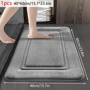 TEMU 1개 퀵 드라이 욕실 매트 - 미끄럼 방지, 세탁기 사용 가능, 부드럽고 편안함, 기하학적 디자인, 50x120cm/19.68x47.24in, 폴리에스터, 욕실, 주방, 침실에 적합, 욕실 매트 | 모던 욕실 장식 | 내구성 좋은 욕실 매트, 욕실 매트