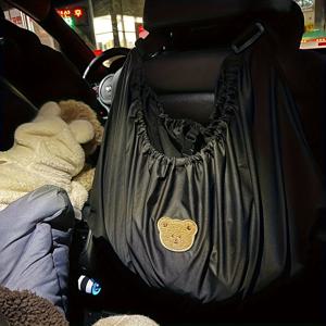 TEMU 블랙 코지 맘미 유모차 걸이형 수납백, 유모차 액세서리