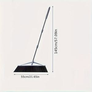 TEMU 내구성 강한 대형 실외/실내용 빗자루 - 확장 핸들 & 넓은 헤드, 거친 바닥 및 드라이브웨이 청소에 적합 - 내구성 플라스틱 제작, 홈, 가든, 상업용 - 튼튼한 설계, 접이식 디자인, 긴 손잡이 먼지통 포함, 에르고노믹 그립, 강화된 솔, 정원 관리 및 가정 청소용