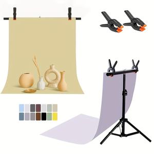 TEMU 8pcs 배경 스탠드 세트, 7pcs 14 패턴 22x34 인치 사진 배경 플랫 종이 플러스 T-형 배경 스탠드 *1, 데스크톱 사진 음식, 보석 메이크업 사진 제품 촬영