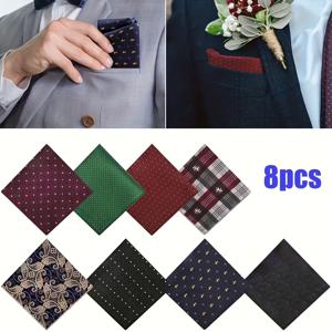 TEMU 24개 남성용 포켓 스퀘어 & 손수건 - 결혼식, 파티, 일상 사용을 위한 부드러운 컬러풀한 다양한 패턴 (플로럴, 페이즐리, ) - 발렌타인데이, 아버지의 날, 추수감사절 선물에 이상적, 이벤트 필수품, 우아한 액세서리, 디자인