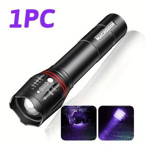 TEMU 1개 LED USB 충전식 블랙 라이트 램프, 다기능 줌 가능 핸드헬드 플래시라이트, 침대 벌레/암석/호텔/전갈용 UV 빛 탐지 토치