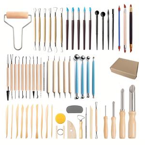 TEMU 61피스 클레이 도구 세트, 창의력을 키우는 성형·조각·엠보싱을 위한 61가지 도구 포함