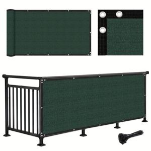 TEMU 델나 발코니 프라이버시 스크린 - 1m/3.3ft HDPE UV 차단 패널, 강화 가장자리 - 불투명 차양 커버, 발코니 난간, 정원, 파티오용 - 1개, 다양한 색상, 70-80% 차양률