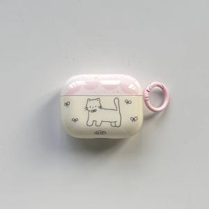 TEMU 시크한 귀여운 라인 키튼 보우 라이트 핑크 이어폰 케이스, 에어팟 1, 2, 3, 4, 프로, 프로 2, 프로 3용 포함 - 가벼움, 미끄럼 방지, 디자인, 귀여운 이어폰 케이스, 에어팟 케이스 귀여움, 에어팟 프로 케이스, 에어팟 케이스 4, 에어팟 케이스, 이어폰 케이스, 에어 포드 케이스