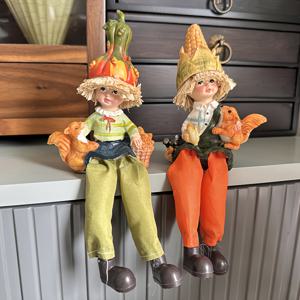 TEMU 호박과 있는 허수아비 호박 인형 장식 2개 세트, 책상, 캐비닛, 발코니 및 화분 장식용으로 적합. 크리스마스, 할로윈, 발렌타인데이, 아버지의 날에 완벽한 선물입니다
