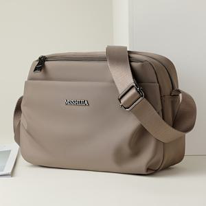 TEMU 1개 여성용 경량 나일론 크로스바디 백 조절 가능한 스트랩, 지퍼 클로저 & 다중 수납공간 - 캐주얼 카키/블랙/레드 여행용 배낭, 엄마를 위한 선물, 소형 크로스바디 가방, 여행 액세서리, 디자인, 튼튼한 구조, 일상용 캐리어