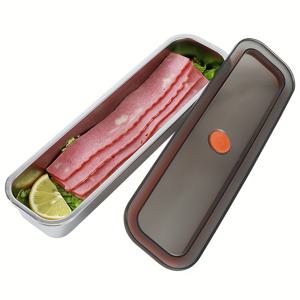 TEMU 스테인레스 스틸 보관용기, 과일, 야채, 고기 등에 적합하며, 주방 정리 및 보관, 주방 용품, 냉장고 보존, 냉동식품 보관에 적합합니다.