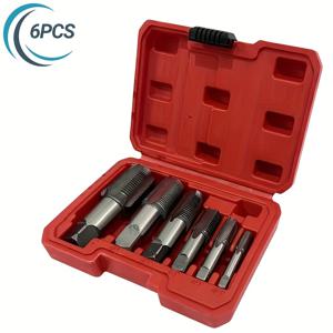 TEMU Chrities Tools 6pcs 파이프 스레더 칼 세트, NPT 스레드 형성 칼 및 베어링 스틸 스레드 탭핑 공구 키트 (보관 상자 포함), PVC 파이프 1/8