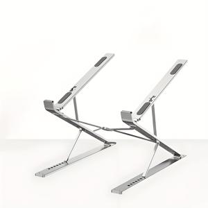 TEMU 노트북용 알루미늄 합금 이중층 조절 가능한 스탠드, 휴대용, 다중 위치, 안정적, 높은 용량, 인간 중심 디자인으로 더 나은 시청 및 냉각을 위한 노트북 스탠드 | 현대식 책상 설정 | 내구성 있는 건축 품질, 노트북 스탠드