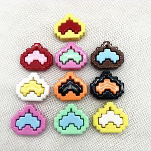 TEMU 40개 컬러 블록 픽셀 하트 비즈 - 손수 제작 DIY 아크릴 보석 액세서리, 혼합된 색상 (20개 하트 프레임 + 20개 하트 코어), 비즈 펜 장식, 공예 용품에 적합 | 생동감 있는 비즈 디자인 | 부드러운 질감