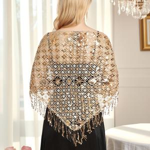 TEMU 여성을 위한 우아한 1920년대 빈티지 법정 스타일 시퀸 이브닝 드레스 - 소매 없는, 프린지 디테일, 스트레치되지 않는 원단, 봄/여름/가을 파티 및 갈라, 공식 행사 의상 | 프린지 디테일 셔울 | 스트레치되지 않는 원단