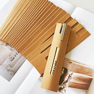 TEMU 100개 FUNFULL 크래프트 종이 펜 파우치 - 튼튼한 플랩이 있는 내구성 있는 싱글 펜 슬리브, 홈 오피스 스쿨 비즈니스 정리에 적합한 브라운 연필 홀더, 데스크 액세서리, 간편 보관, 품질 공예, 문구류 정리함, 문구 애호가를 위한|편지지