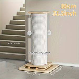 TEMU 대형 시살 고양이 긁는 포스트, 매달린 볼 장난감 - 내구성, 털이 빠지지 않는 발톱 보드 및 등반 프레임, 넓은 베이스, 조용한 미끄럼 방지 매트 및 고양이용 장난감 플러시 볼, 실내 고양이 놀이에 이상적, 고양이 긁는 포스트