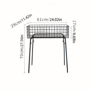 TEMU 현대적인 직사각형 메탈 식물 스탠드 그리드 디자인 - 실내/외용 꽃, 책 및 장식용 견고한 다리, 파티오·발코니·거실 수납 선반