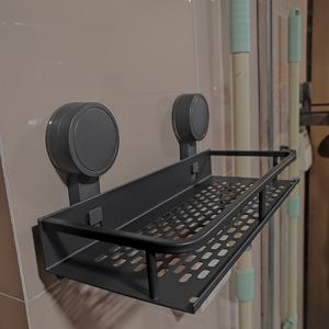 TEMU 헤비듀티 스테인리스 스틸 벽걸이 샤워 캐디 (흡착컵 포함) - 공간 절약형 욕실 정리대, 샴푸·비누·액세서리용 다중 수납 선반, 녹 방지 광택 마감, 소형 공간에 이상적, 세련된 모던 디자인, 내구성 강한 재질