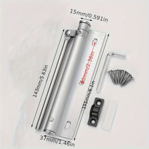 TEMU silent 조절 가능한 스테인레스 스틸 자동 문 닫는 장치 - 스윙 문 닫는 스위치, 접이식 디자인, 전기 없음, 내구성 있는 가정 및 사무실 사용, 사무실 문 액세서리, 현대 문 액세서리, 튼튼한 구조|도어클로저