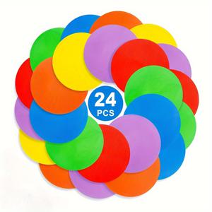 TEMU 9인치 플랫 마커 콘, 미끄럼 방지 고무 민첩성 트레이닝용 코너 - 축구 및 농구 등 스포츠에 적합. 6/12/18/24개 세트 구매 가능|축구화