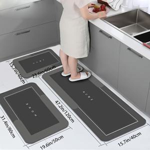 TEMU 3개 세트 고품질 다이아토마이트 주방 매트, 고흡수 욕실 러그, 빠른 건조 거실 카펫, 세탁 가능 현관매트, 홈용 복도 러너