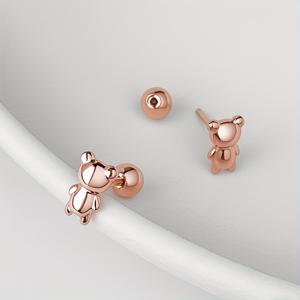 TEMU 귀여운 곰 스터드 귀걸이, 나사식 디자인, 저자극성 방수 316 스테인리스 스틸, 연골 피어싱에 완벽, 웨딩, 파티, 기념일, 발렌타인데이, 크리스마스 선물로 적합, 청소년을 위한 고급 주얼리|귀걸이