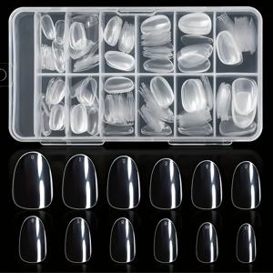 TEMU 240개 짧은 타원형 투명 방어 조각 - 모양, 파일, 페인트 및 접착제로 쉽게 적용 - 네일 아트 및 공예에 완벽한 네일 아트 용품|투명한 |가리키는 마무리, 네일 장식