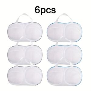 TEMU 6개 세탁용 브라, 속옷, 섬세한 의류 보호망 - 꼬임 방지, 변형 예방, 기계 세탁 가능, 표준 세탁기 호환, 찢김 및 상처 방지 (6개입), 메쉬 구조, 섬세한 옷 관리용 세탁 액세서리