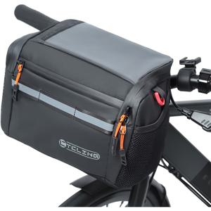 TEMU 다층 자전거 튜브 가방, 내장된 두꺼운 알루미늄 포일 및 분리 가능한 PUPU 레이어, 휴대폰 저장 가방 및 측면 걸이형 물병 가방이 장착되어 자전거, 전기 자전거에 적합하며 선물로 적합합니다.|전기자전거